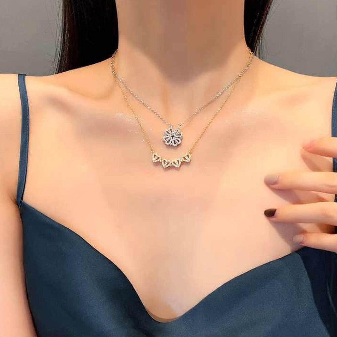 ⭐ COMBO DUO DE LA FORTUNA: Collar Trébol de la Suerte + el Collar Mariposa de la Libertad ⭐