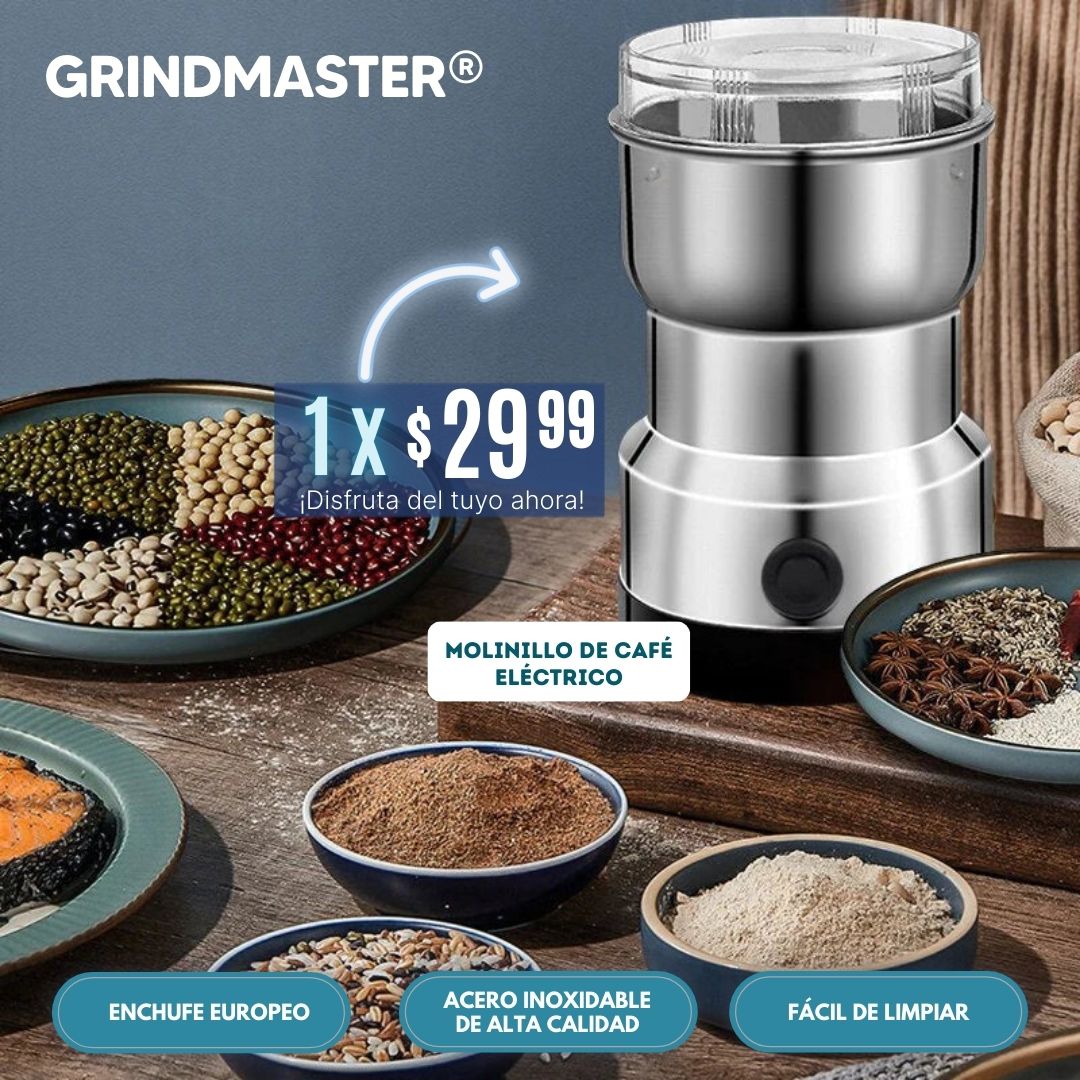 GrindMaster: Molino de café eléctrico para el hogar